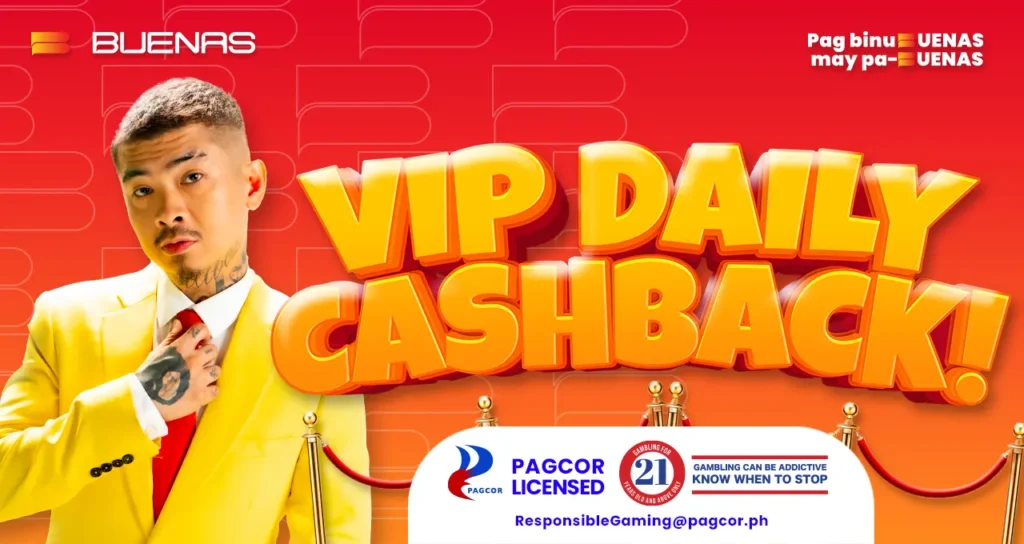 buenas vip daily cashback banner mobile